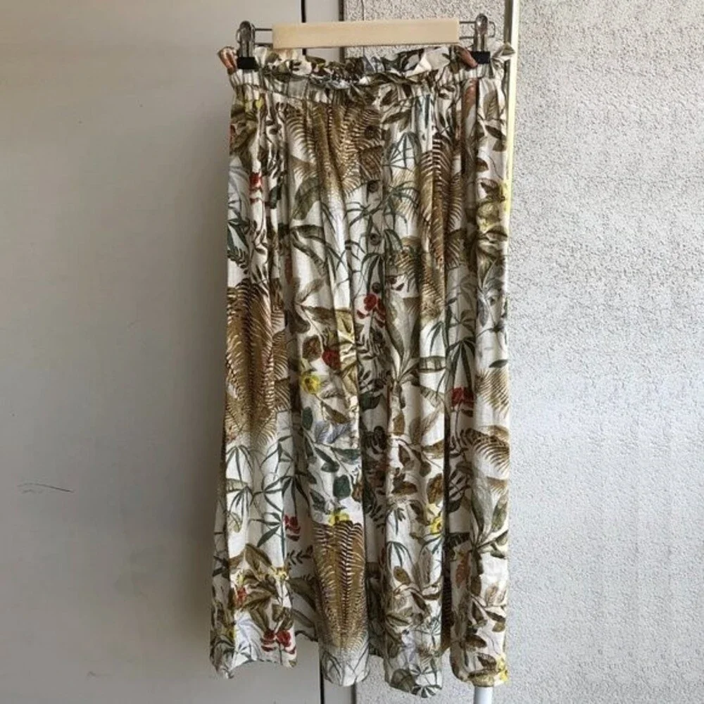 H&M Linen Skirt-Floral-S + 2 OUTFIT OPTIONS - Picture 2 of 8